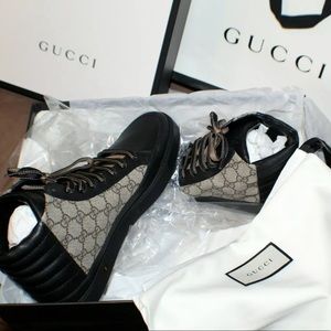Gucci ace gg supreme high nero/beige sneakers